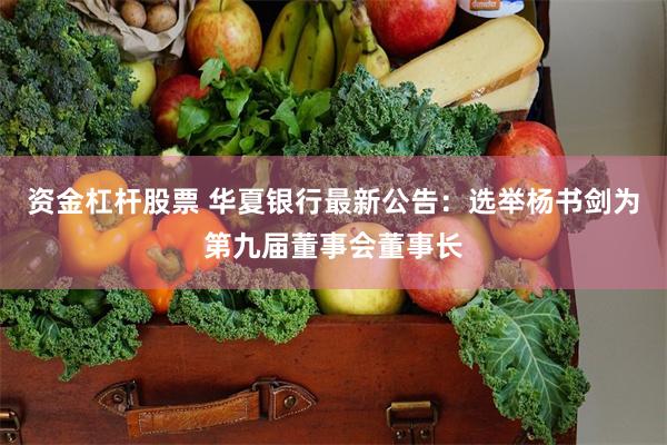 资金杠杆股票 华夏银行最新公告：选举杨书剑为第九届董事会董事长