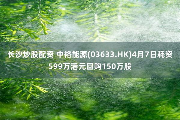 长沙炒股配资 中裕能源(03633.HK)4月7日耗资599万港元回购150万股